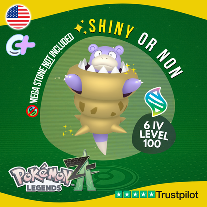 Mega Slowbro Shiny or Non ✨ 6 IV Pokémon Legends Z-A Battle Ready ZA Z A