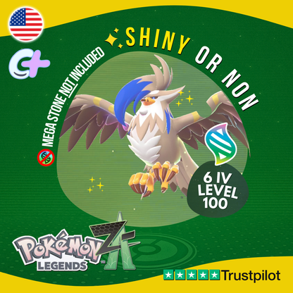 Mega Staraptor Shiny or Non ✨ 6 IV Pokémon Legends Z-A Battle Ready ZA Z A