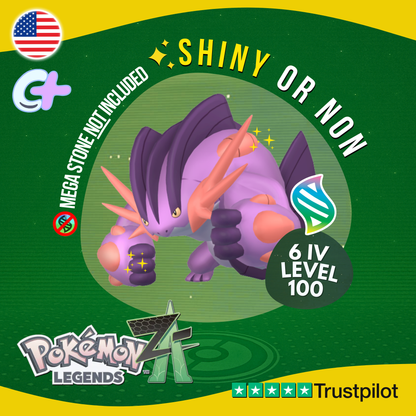 Mega Swampert Shiny or Non Shiny ✨ 6 IV Pokémon Legends Z-A Battle Ready ZA Z A