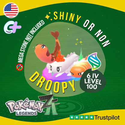 Mega Tatsugiri Droopy Shiny or Non ✨6 IV Pokémon Legends Z-A Battle Ready ZA Z A