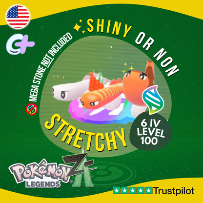 Mega Tatsugiri Stretchy Shiny or Non 6IV Pokémon Legends Z-A Battle Ready ZA Z A