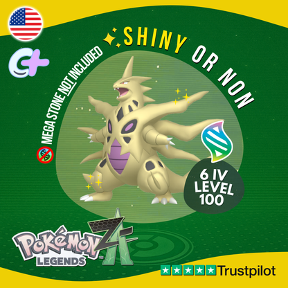 Mega Tyranitar Shiny or Non ✨ 6 IV Pokémon Legends Z-A Battle Ready ZA Z A