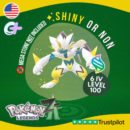 Mega Zeraora Shiny or Non Shiny ✨ 6 IV Pokémon Legends Z-A Battle Ready ZA Z A