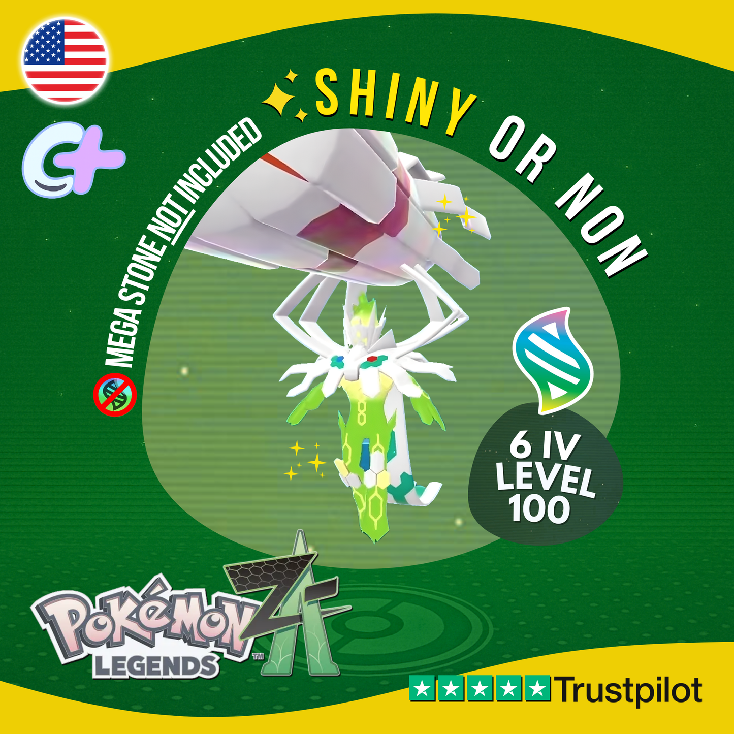 Mega Zygarde Shiny or Non Shiny ✨ 6 IV Pokémon Legends Z-A Battle Ready ZA Z A