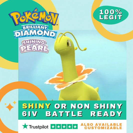 Meganium  Shiny ✨ or Non Shiny Pokémon Brilliant Diamond Shining Pearl Battle Ready 6 IV Competitive 100%  Legit Level 100 Customizable Custom OT