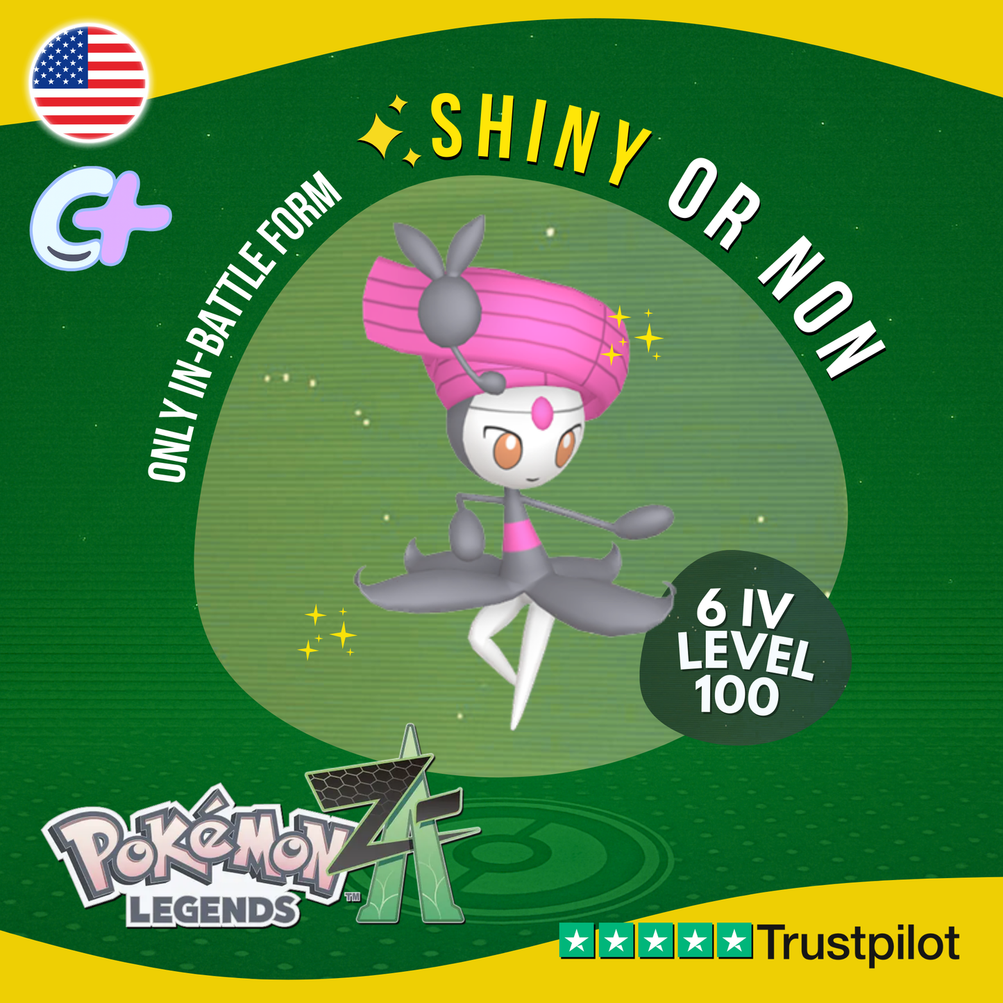 Meloetta Pirouette ✨ Shiny or Non Shiny 6 IV Pokémon Legends Z-A Competitive ZA