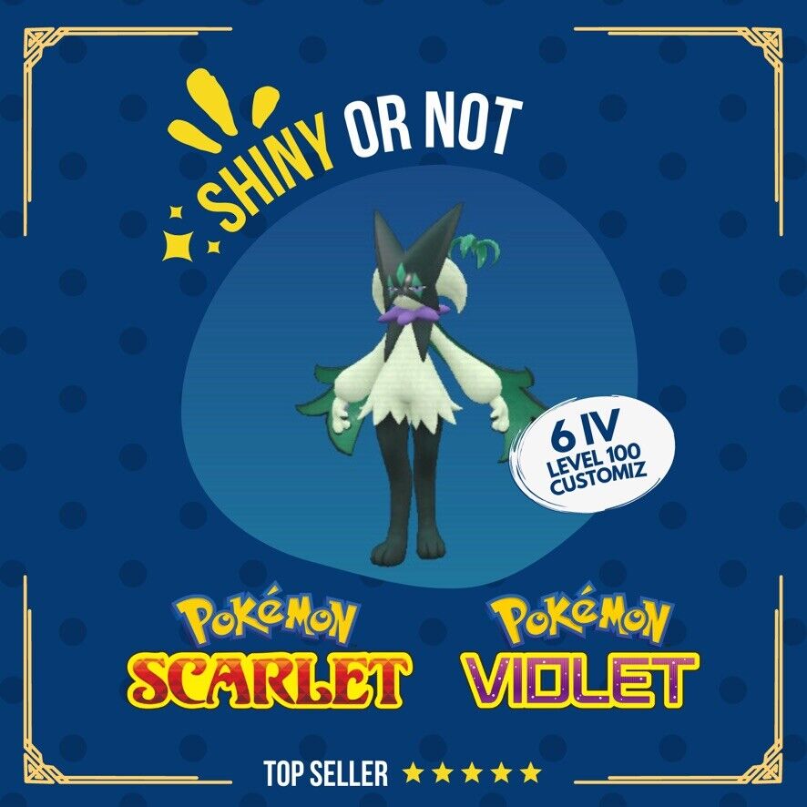 Meowscarada Shiny or Non ✨ 6 IV Competitive Customizable Pokémon Scarlet Violet by Shiny Living Dex | Shiny Living Dex