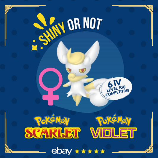 Meowstic F Shiny or Non ✨ 6 IV Competitive Customizable Pokémon Scarlet Violet by Shiny Living Dex | Shiny Living Dex