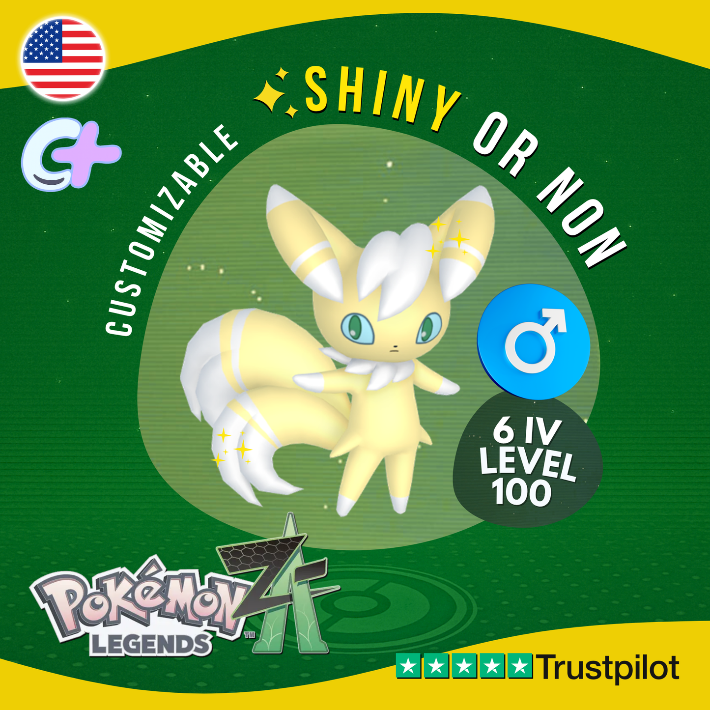 Meowstic Male Shiny or Non ✨6 IV Pokémon Legends Z-A Competitive Custom ZA Z A