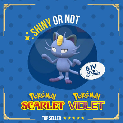 Meowth Alola Shiny or Non ✨ 6 IV Customizable Nature OT Pokémon Scarlet Violet by Shiny Living Dex | Shiny Living Dex