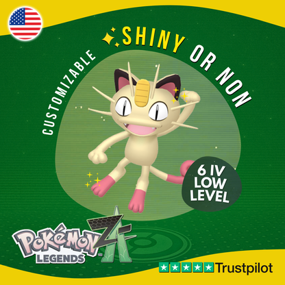 Meowth Kanto Shiny or Non ✨ 6 IV Pokémon Legends Z-A Customizable ZA Z A