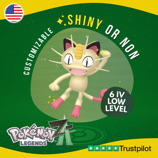 Meowth Kanto Shiny or Non ✨ 6 IV Pokémon Legends Z-A Customizable ZA Z A