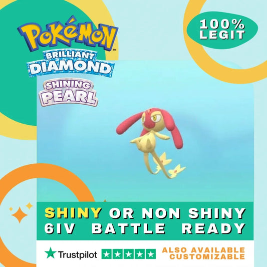 Mesprit  Shiny ✨ or Non Shiny Pokémon Brilliant Diamond Shining Pearl Battle Ready 6 IV Competitive 100%  Legit Level 100 Customizable Custom OT