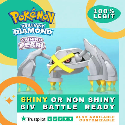 Metagross  Shiny ✨ or Non Shiny Pokémon Brilliant Diamond Shining Pearl Battle Ready 6 IV Competitive 100%  Legit Level 100 Customizable Custom OT