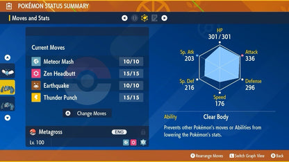 Metagross Unrivaled Tera Raid Event Mightiest Mark 6 IV Pokémon Scarlet Violet