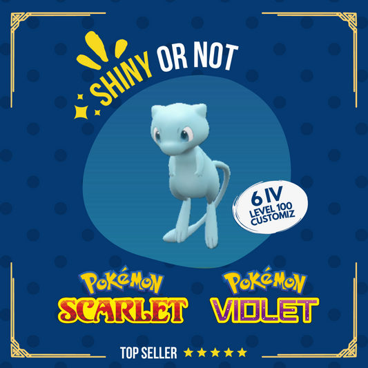 Mew Shiny or Non ✨ 6 IV Competitive Battle Customizable Pokémon Scarlet Violet by Shiny Living Dex | Shiny Living Dex