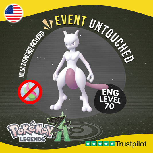 Mewtwo Event December 2025 Mystery Gift Untouched IV Pokémon Legends Z-A ZA Z A