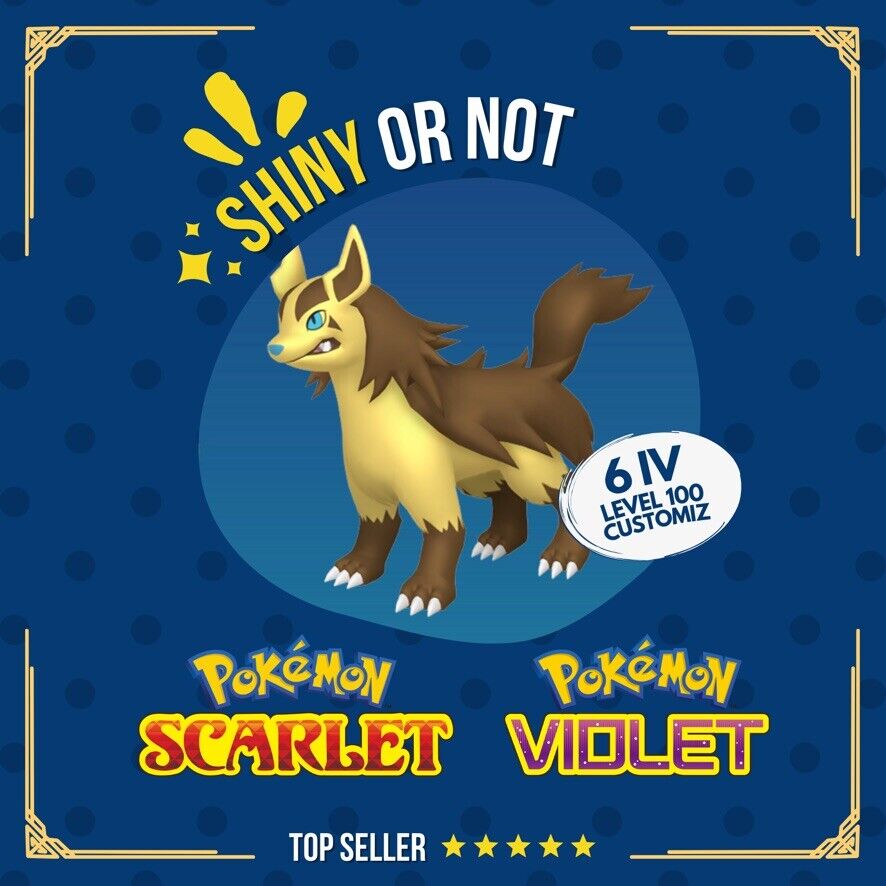 Mightyena Shiny or Non ✨ 6 IV Competitive Customizable Pokémon Scarlet Violet by Shiny Living Dex | Shiny Living Dex