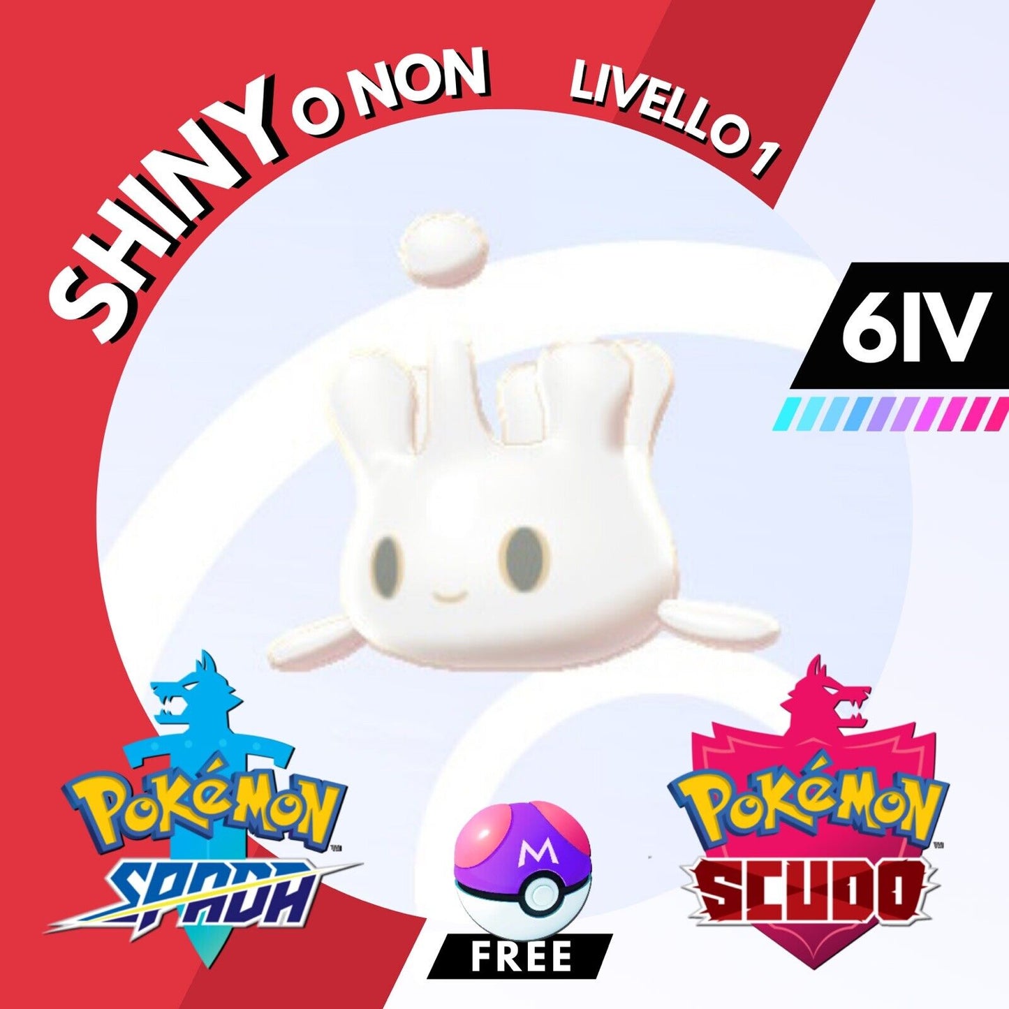 Milcery Shiny o Non 6 IV e Master Ball Legit Pokemon Spada Scudo Sword Shield