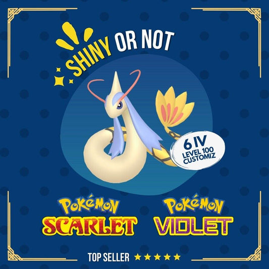 Milotic Shiny or Non ✨ 6 IV Competitive Customizable Pokémon Scarlet Violet by Shiny Living Dex | Shiny Living Dex