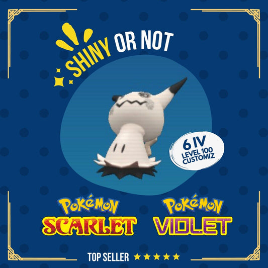 Mimikyu Shiny or Non ✨ 6 IV Competitive Customizable Pokémon Scarlet Violet 🟣🟠 by Shiny Living Dex | Shiny Living Dex