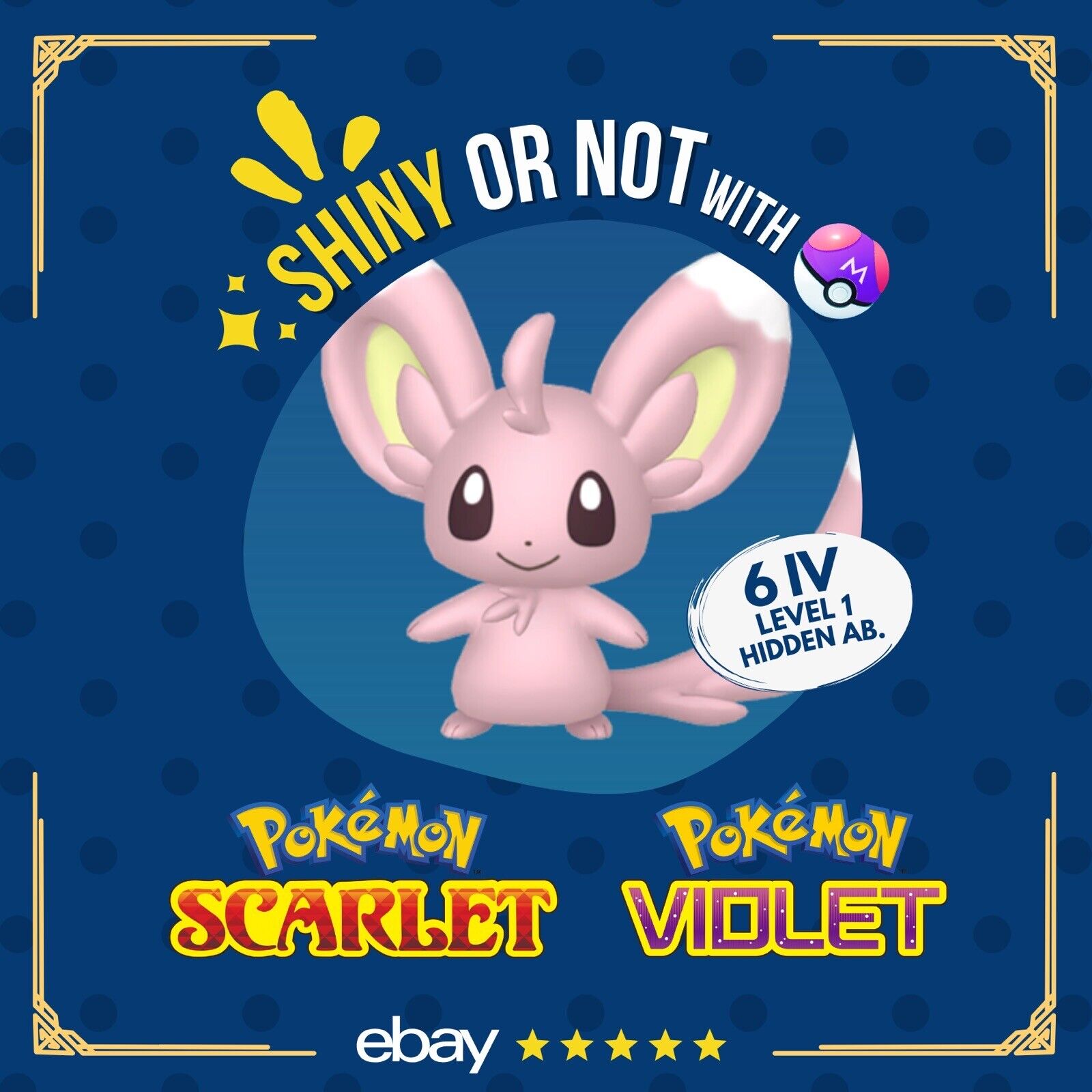 Minccino Shiny or Non ✨ 6 IV Customizable Nature Level OT Pokémon Scarlet Violet by Shiny Living Dex | Shiny Living Dex