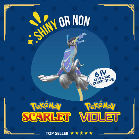Miraidon Shiny or Non Shiny 6 IV Competitive Customizable OT Moves Pokémon Scarlet Violet