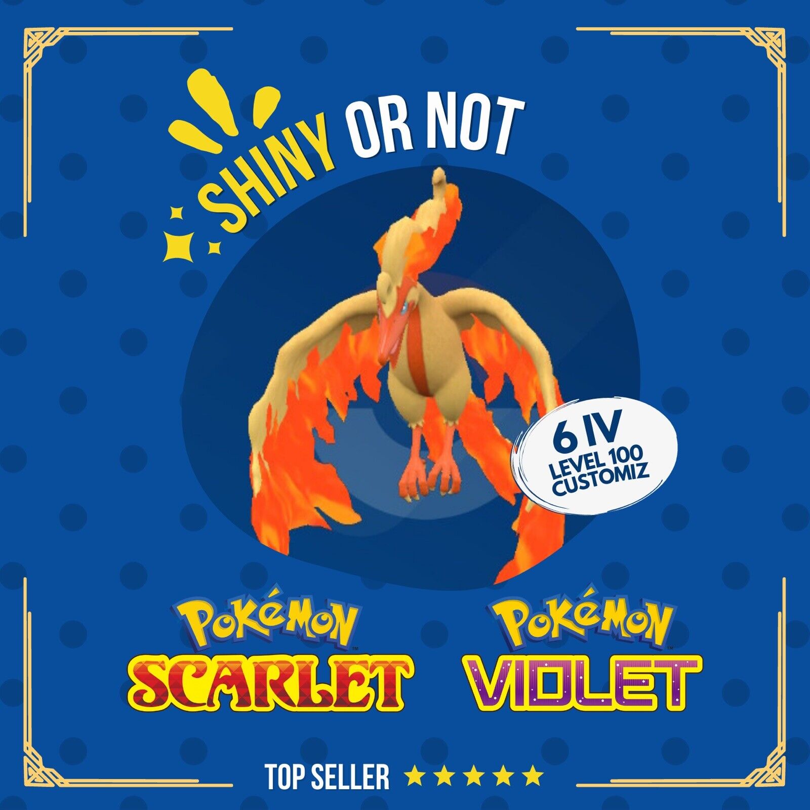 Moltres Galar Shiny o Non ✨ 6 IV Competitive Customizable Pokémon Scarlet Violet by Shiny Living Dex | Shiny Living Dex