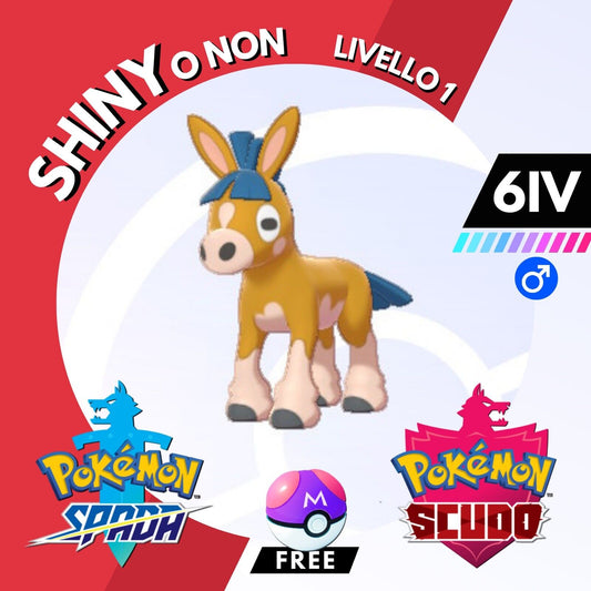Mudbray Shiny o Non 6 IV e Master Ball Legit Pokemon Spada Scudo Sword Shield