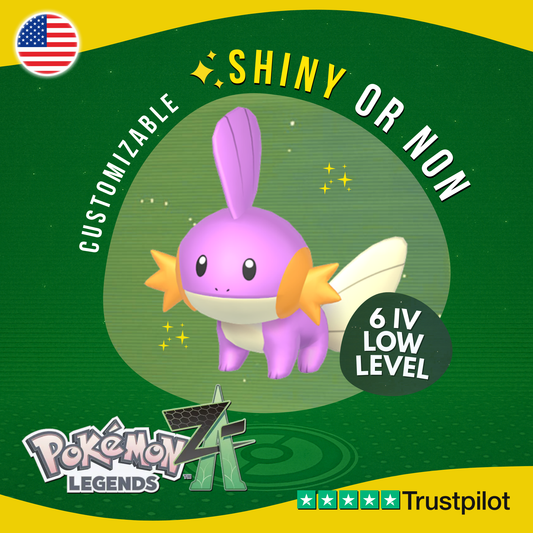 Mudkip Shiny or Non ✨ 6 IV Pokémon Legends Z-A Competitive Customizable ZA Z A