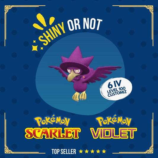 Murkrow Shiny or Non ✨ 6 IV Competitive Customizable Pokémon Scarlet Violet by Shiny Living Dex | Shiny Living Dex