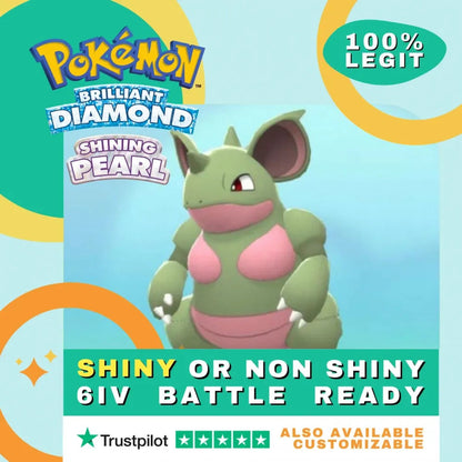 Nidoqueen Shiny ✨ or Non Shiny Pokémon Brilliant Diamond Shining Pearl Battle Ready 6 IV Competitive 100% Legit Level 100 Customizable Custom OT by Shiny Living Dex | Shiny Living Dex