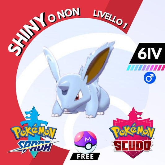 Nidoran M Shiny o Non 6 IV e Master Ball Legit Pokemon Spada Scudo Sword Shield
