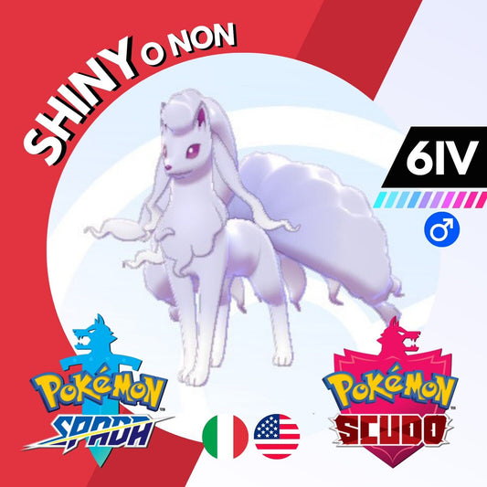Ninetales Kanto Shiny o Non 6 IV Competitivo Pokemon Spada Scudo Sword Shield