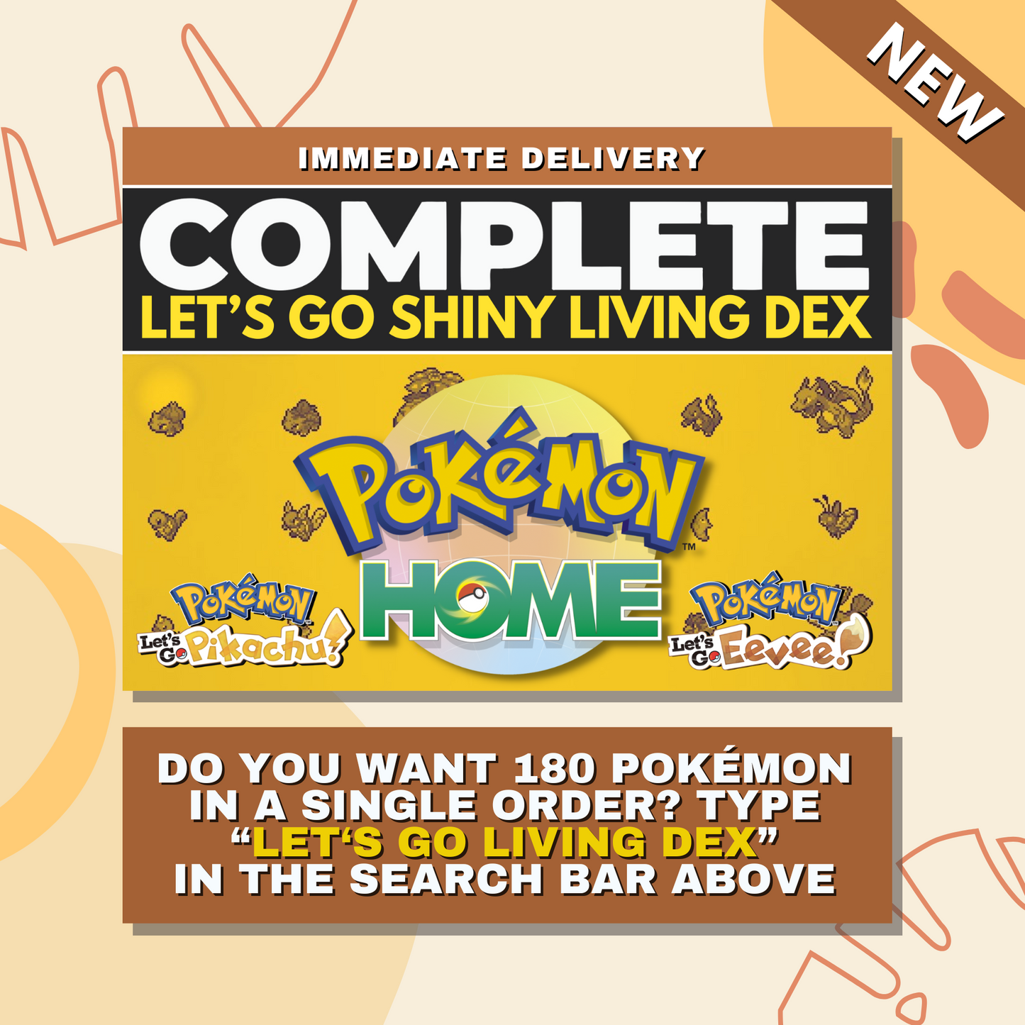 Eevee Shiny ✨ or Non Shiny Pokémon Let's Go Pikachu Eevee Level 1 Legit 6 IV 100% Legal from GO Park Customizable Custom OT