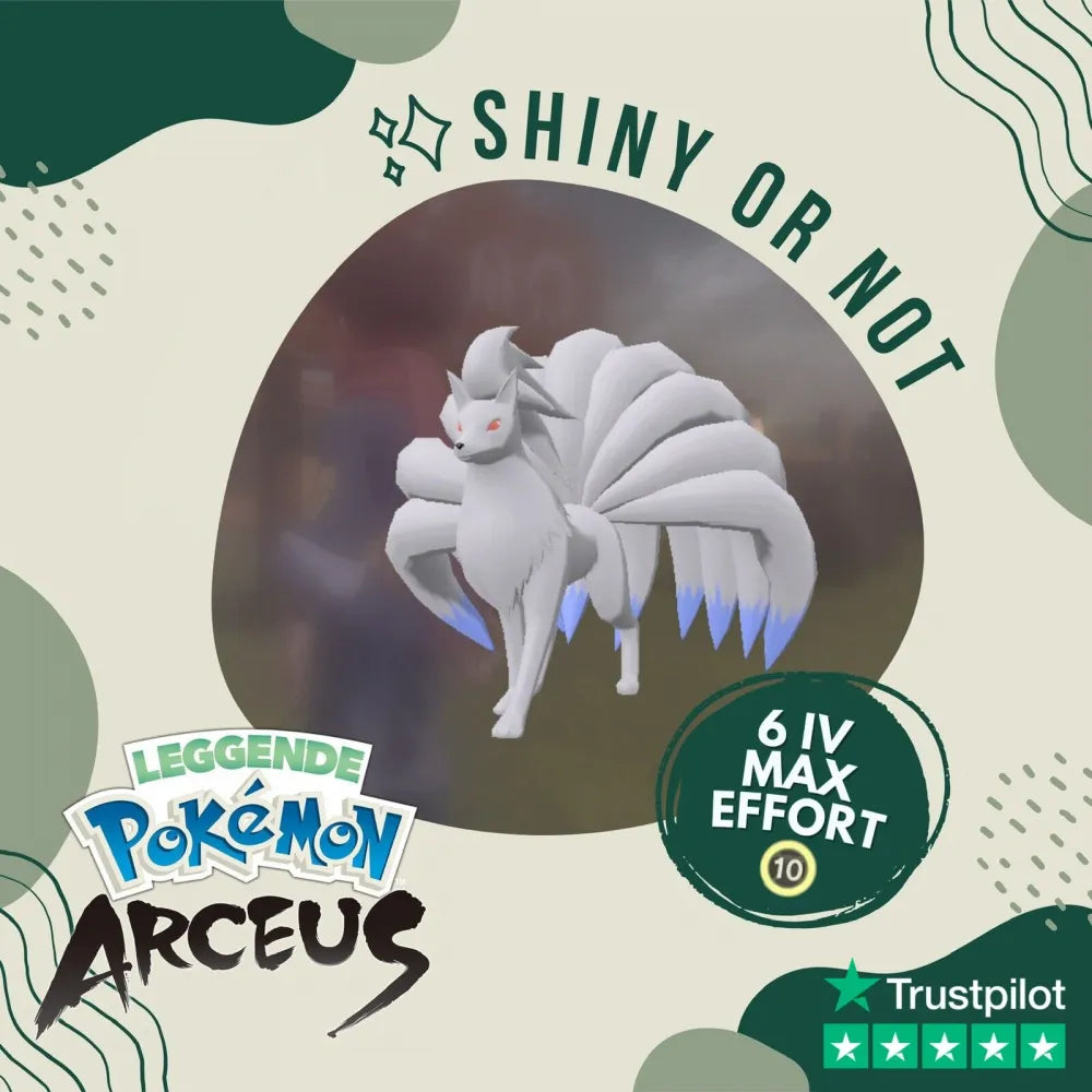 Ninetales Shiny ✨ Legends Pokémon Arceus 6 Iv Max Effort Custom Ot Level Gender