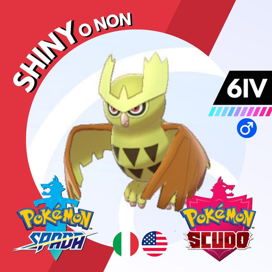Noctowl Shiny o Non 6 IV Competitivo Legit Pokemon Spada Scudo Sword Shield