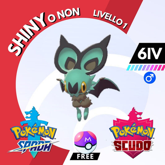 Noibat Shiny o Non 6 IV e Master Ball Legit Pokemon Spada Scudo Sword Shield