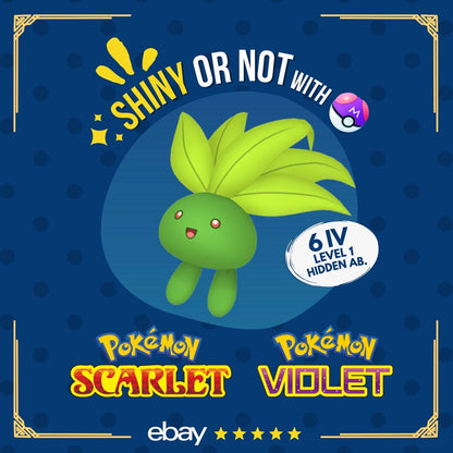 Oddish Shiny or Non ✨ 6 IV Customizable Nature Level OT Pokémon Scarlet Violet by Shiny Living Dex | Shiny Living Dex