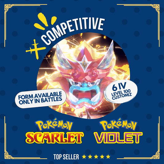 Ogerpon Fire Hearthflame Mask Red 6 IV 100 Competitive Pokémon Scarlet Violet by Shiny Living Dex | Shiny Living Dex
