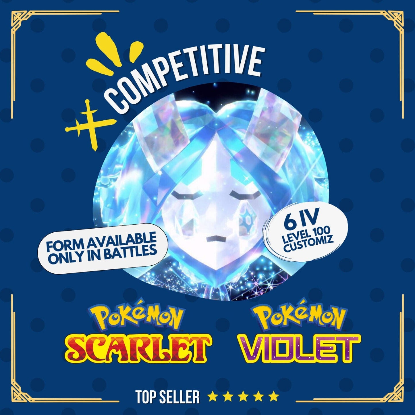 Ogerpon Water Wellspring Mask Blue 6 IV 100 Competitive Pokémon Scarlet Violet by Shiny Living Dex | Shiny Living Dex