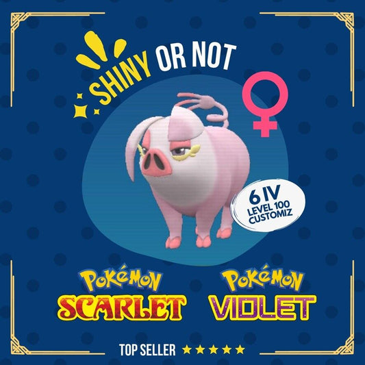 Oinkologne F Shiny or Non ✨ 6 IV Competitive Customizable Pokémon Scarlet Violet by Shiny Living Dex | Shiny Living Dex