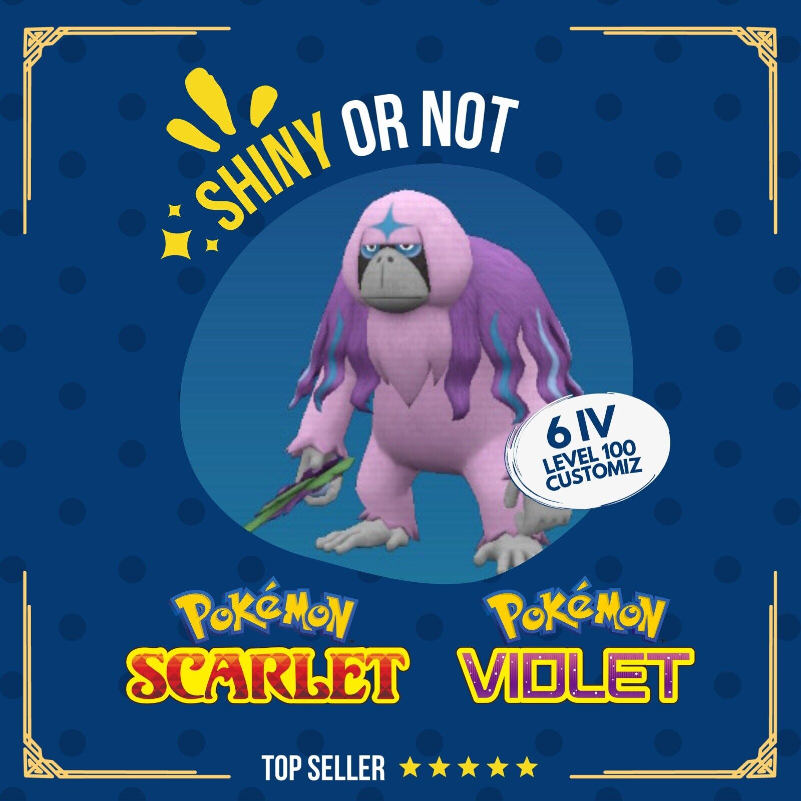 Oranguru Shiny or Non ✨ 6 IV Competitive Customizable Pokémon Scarlet Violet by Shiny Living Dex | Shiny Living Dex