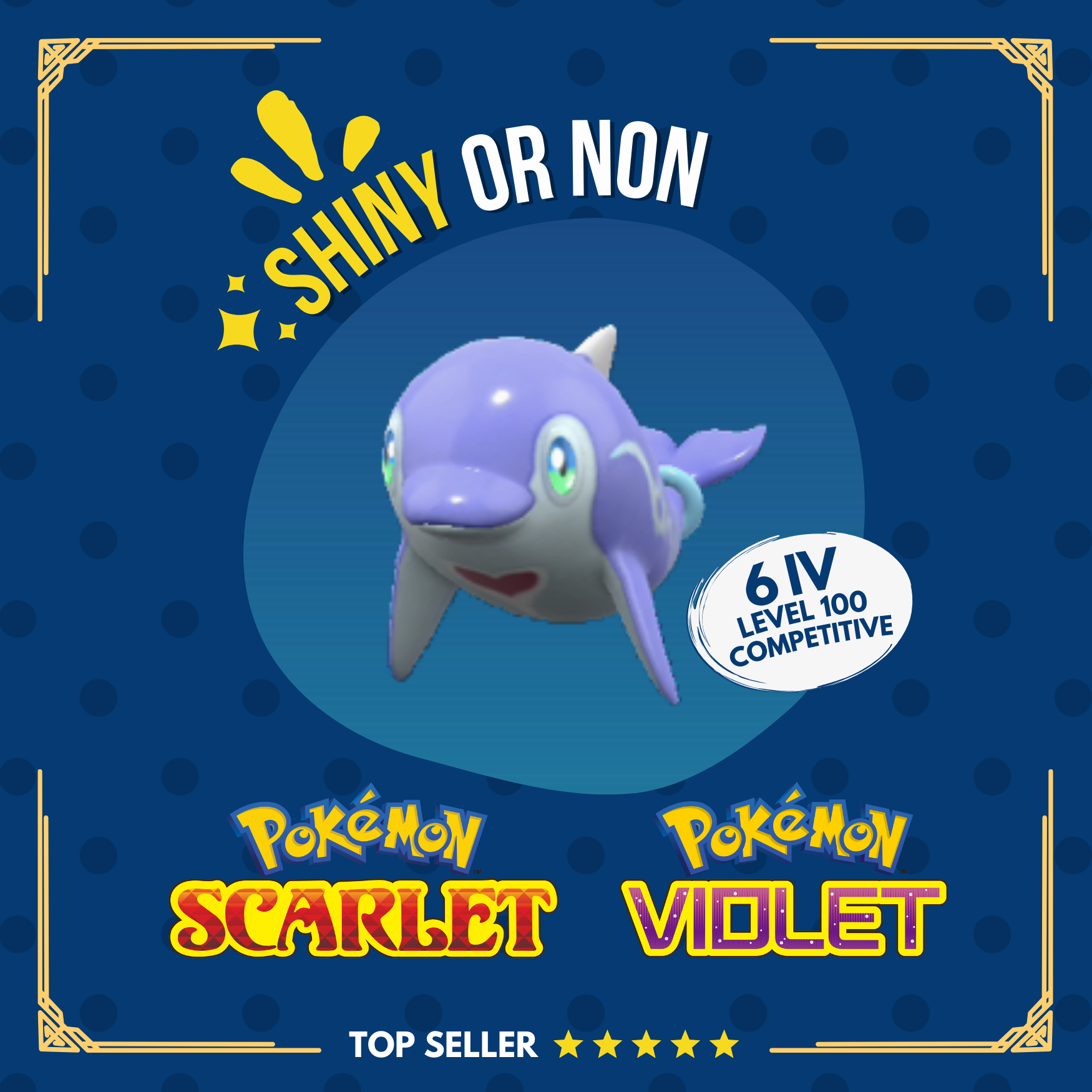 Palafin Shiny or Non ✨ 6 IV Competitive Customizable Pokémon Scarlet Violet by Shiny Living Dex | Shiny Living Dex