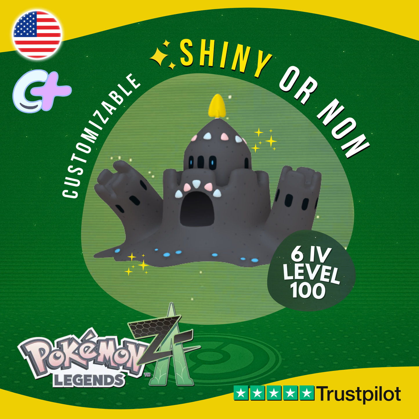 Palossand Shiny or Non ✨6 IV Pokémon Legends Z-A Competitive Customizable ZA Z A
