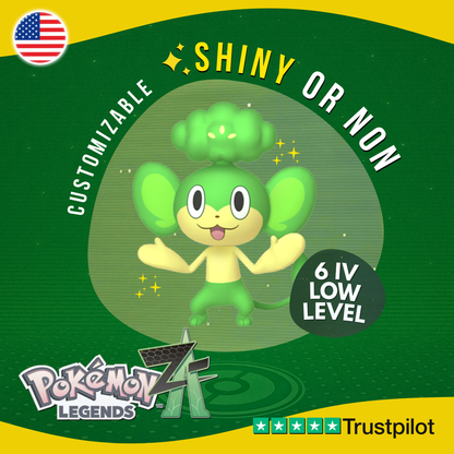 Pansage Shiny or Non ✨ 6 IV Pokémon Legends Z-A Competitive Customizable ZA Z A