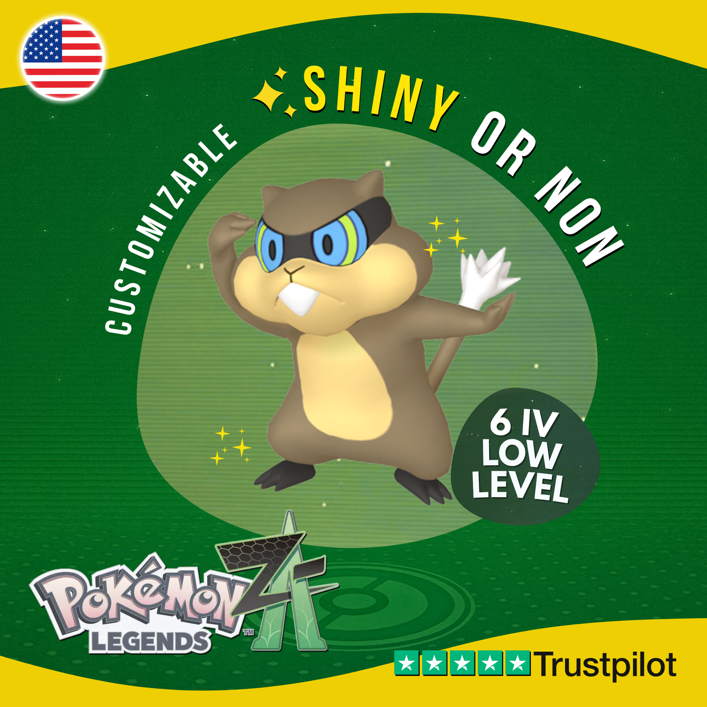 Patrat Shiny or Non ✨ 6 IV Pokémon Legends Z-A Competitive Customizable ZA Z A