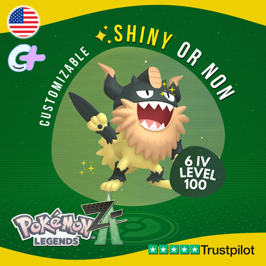Perrserker Shiny or Non 6 IV Pokémon Legends Z-A Competitive Customizable ZA Z A