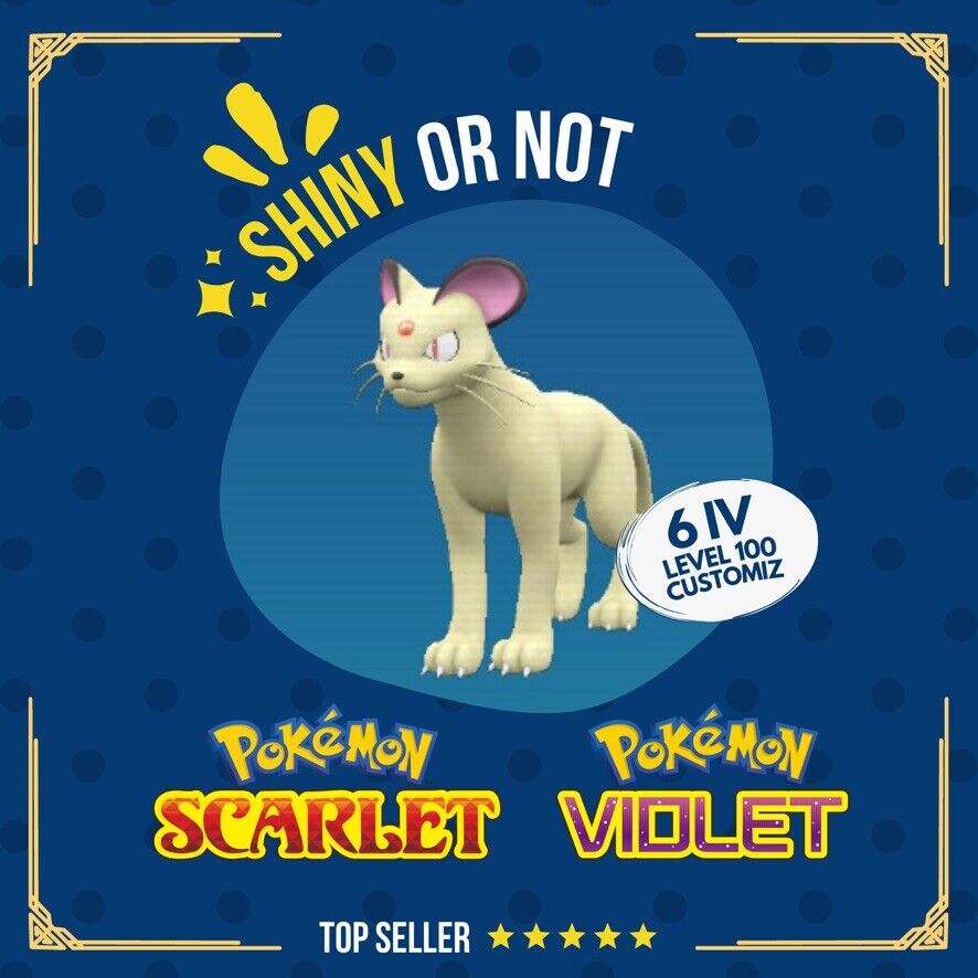 Persian Shiny or Non ✨ 6 IV Competitive Customizable Pokémon Scarlet Violet by Shiny Living Dex | Shiny Living Dex