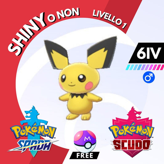 Pichu Shiny o Non 6 IV e Master Ball Legit Pokemon Spada Scudo Sword Shield